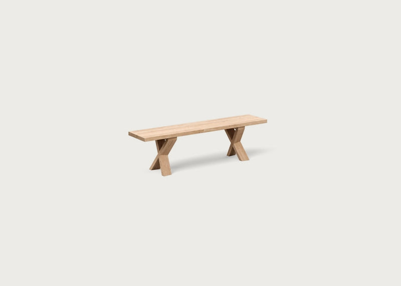 Bespoke Dining Bench Oslo White Oiled Oak / 220cm / Straight