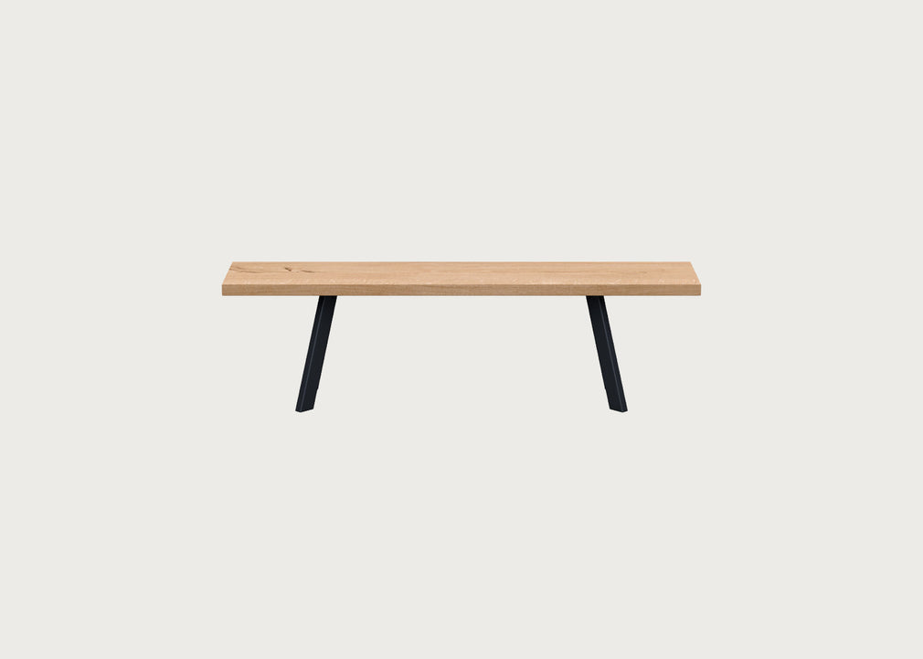 Bespoke Dining Bench Madrid Blonde Oiled Oak / 160cm / Straight