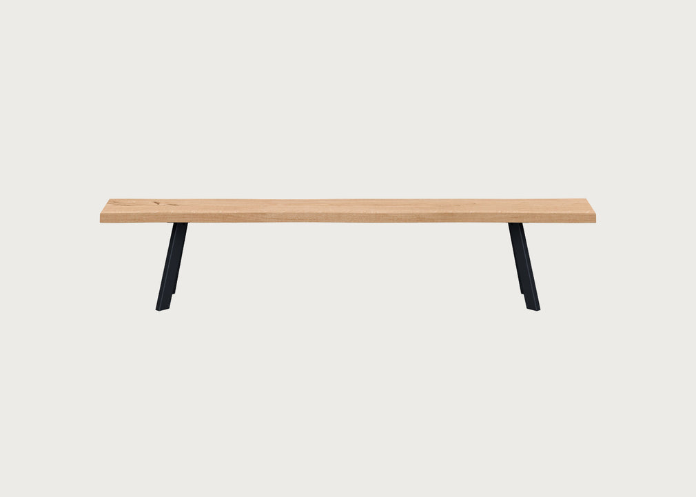 Bespoke Dining Bench Madrid Blonde Oiled Oak / 220cm / Natural Edge