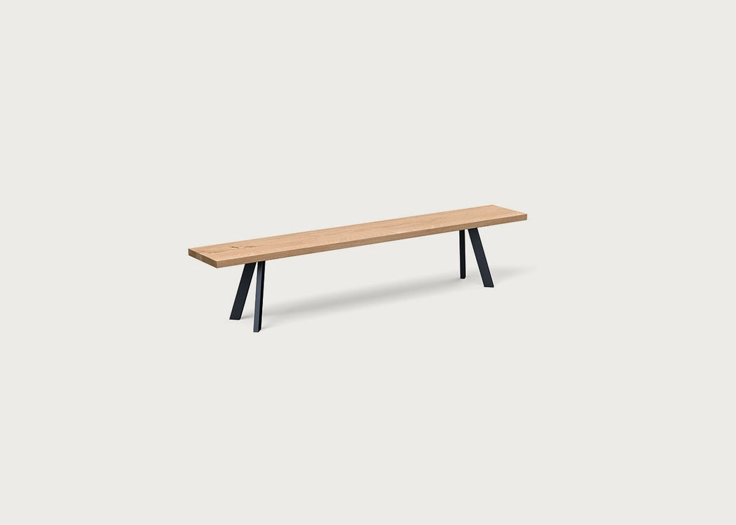 Bespoke Dining Bench Madrid Blonde Oiled Oak / 220cm / Straight