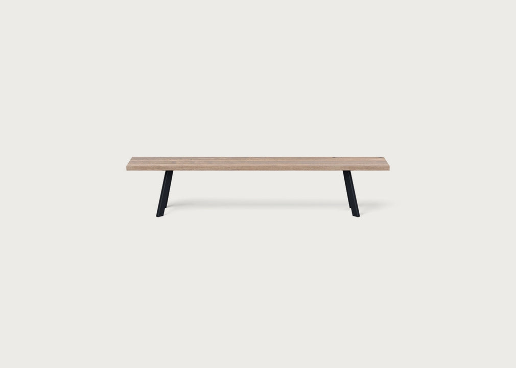 Bespoke Dining Bench Madrid Grey Oiled Oak / 220cm / Straight
