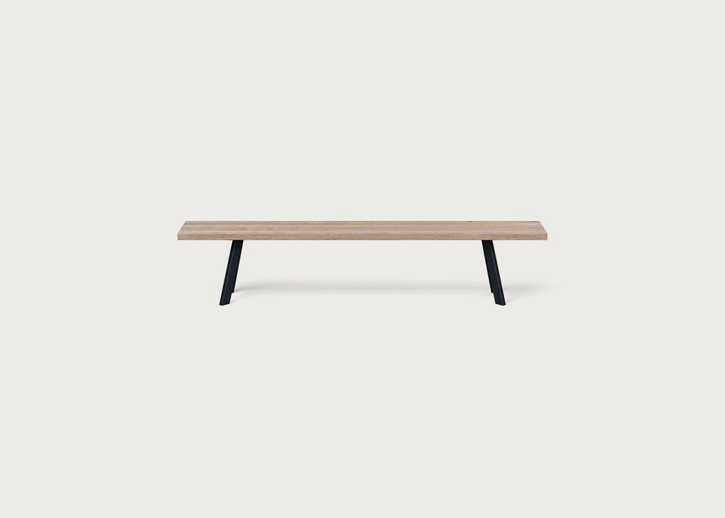 Bespoke Dining Bench Madrid Grey Oiled Oak / 220cm / Straight