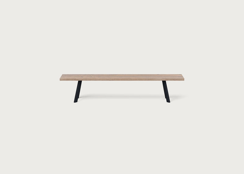 Bespoke Dining Bench Madrid Grey Oiled Oak / 220cm / Straight