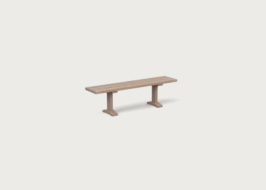 Bespoke Dining Bench Lisbon Grey Oiled Oak / 200cm / Straight