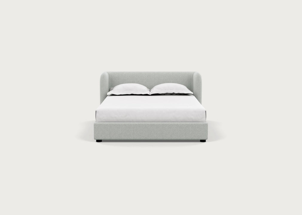 Group Bed Double / Melton Wool Limestone