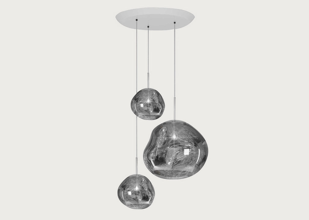 Melt Pendant System Trio Round LED Chrome