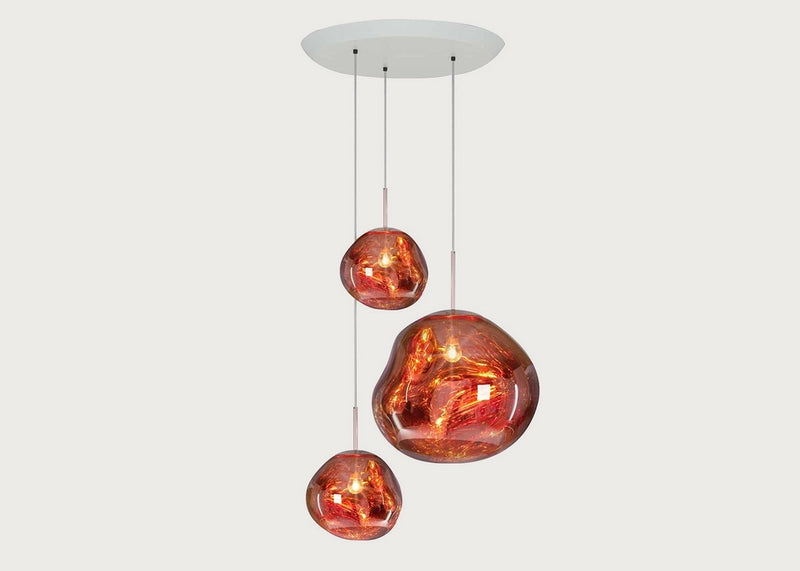 Melt Pendant System Trio Round LED Copper