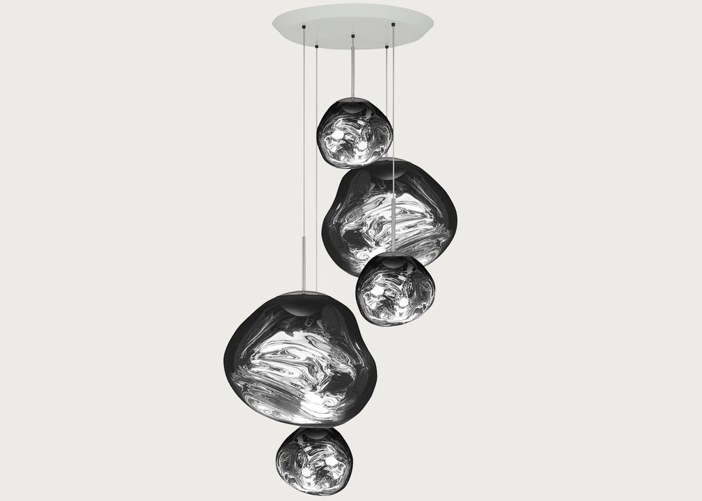 Melt LED Large Round Pendant System Chrome