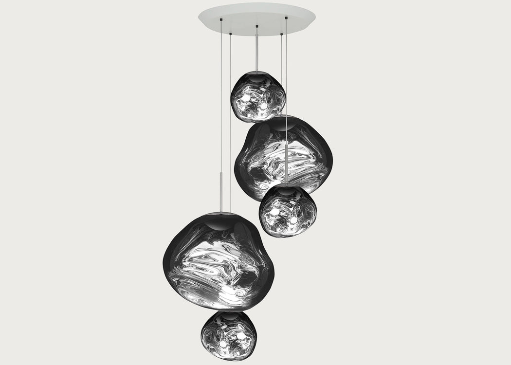 Melt LED Large Round Pendant System Chrome