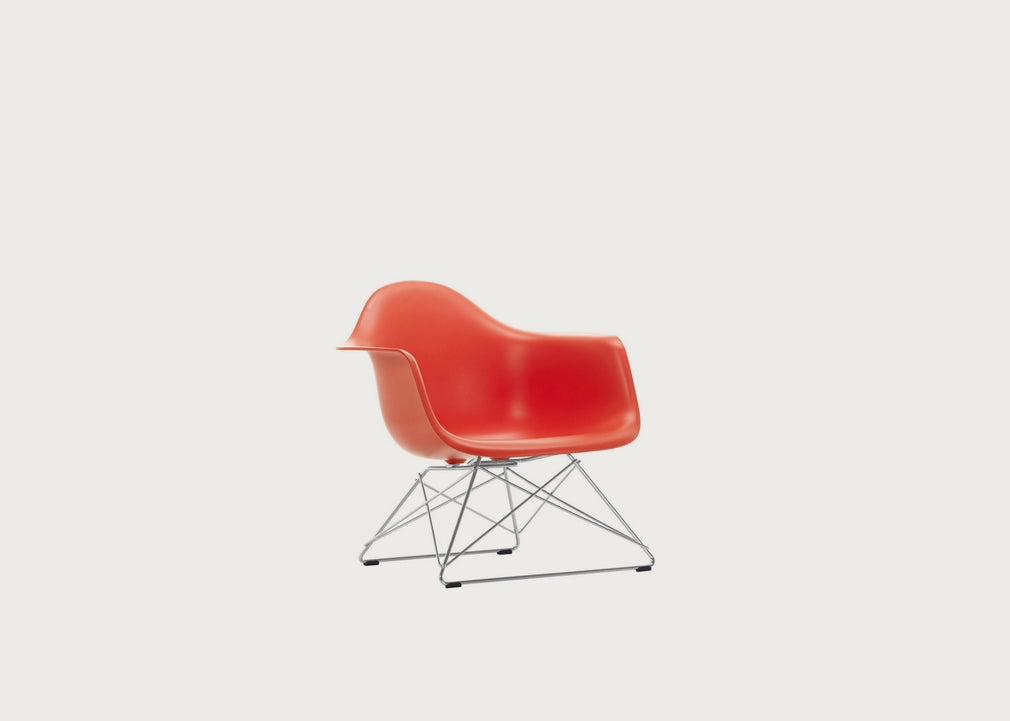 Eames Plastic Armchair RE LAR Poppy Red / LAR Chrome