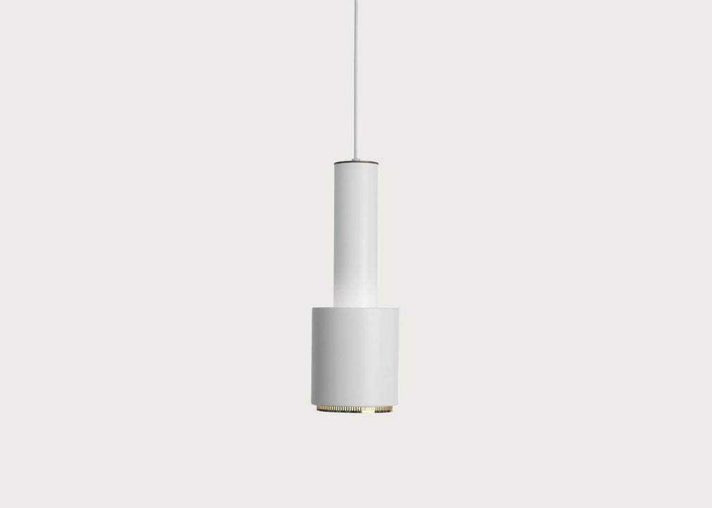 A110 Hand Grenade Pendant Light White & Brass