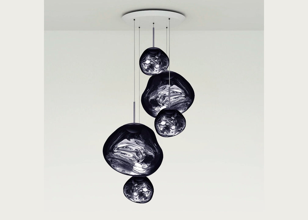 Melt LED Large Round Pendant System Smoke