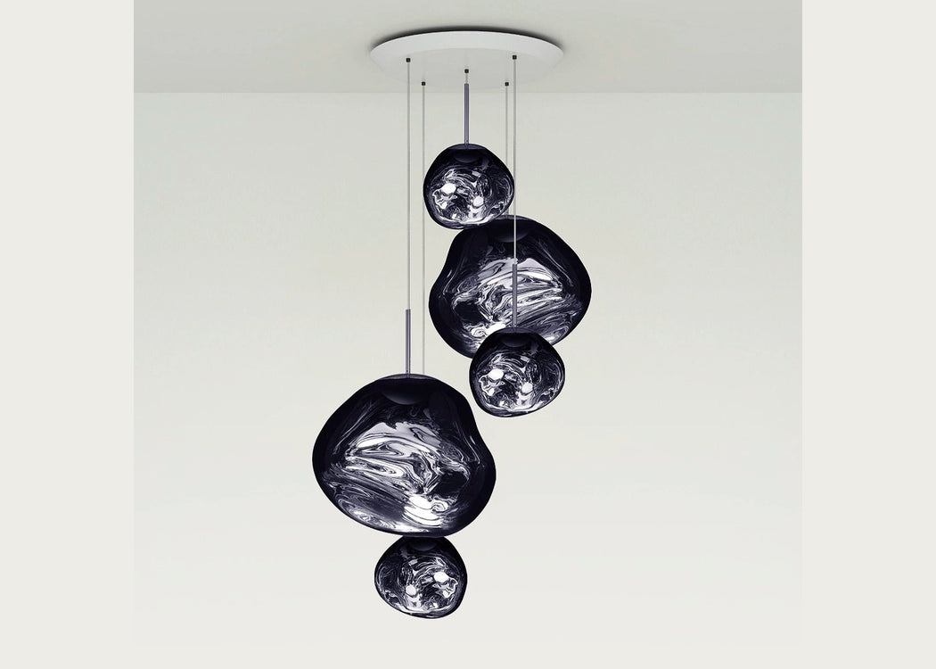 Melt LED Large Round Pendant System Smoke