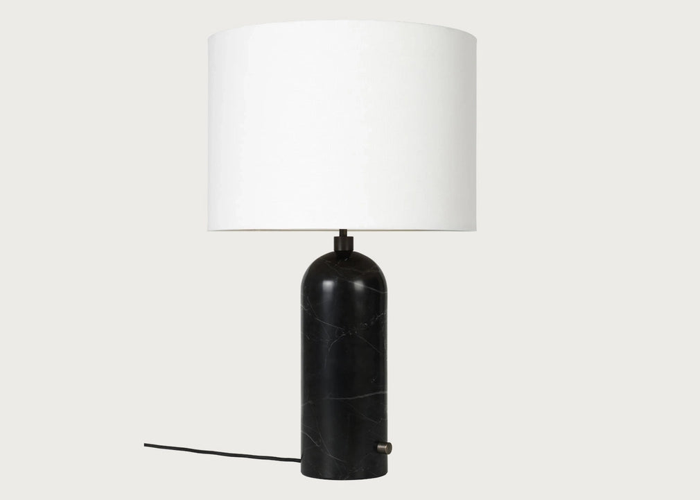 Gravity Table Lamp Large / Black Marble / Canvas