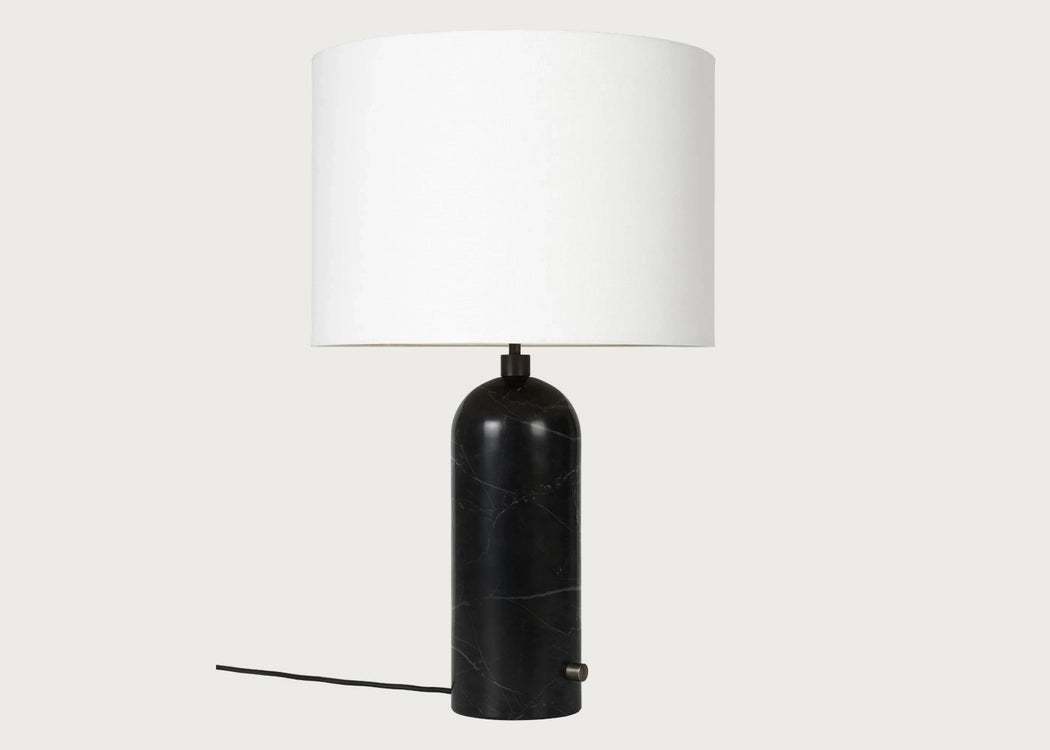 Gravity Table Lamp Large / Black Marble / Canvas