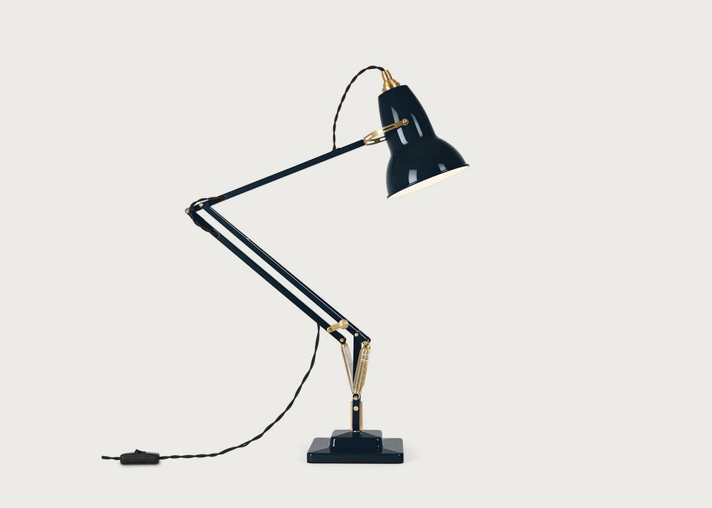 Original 1227 Brass Desk Lamp Ink Blue
