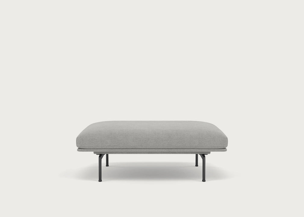 Outline Pouf Kvadrat Fiord Light Grey 151 / Black