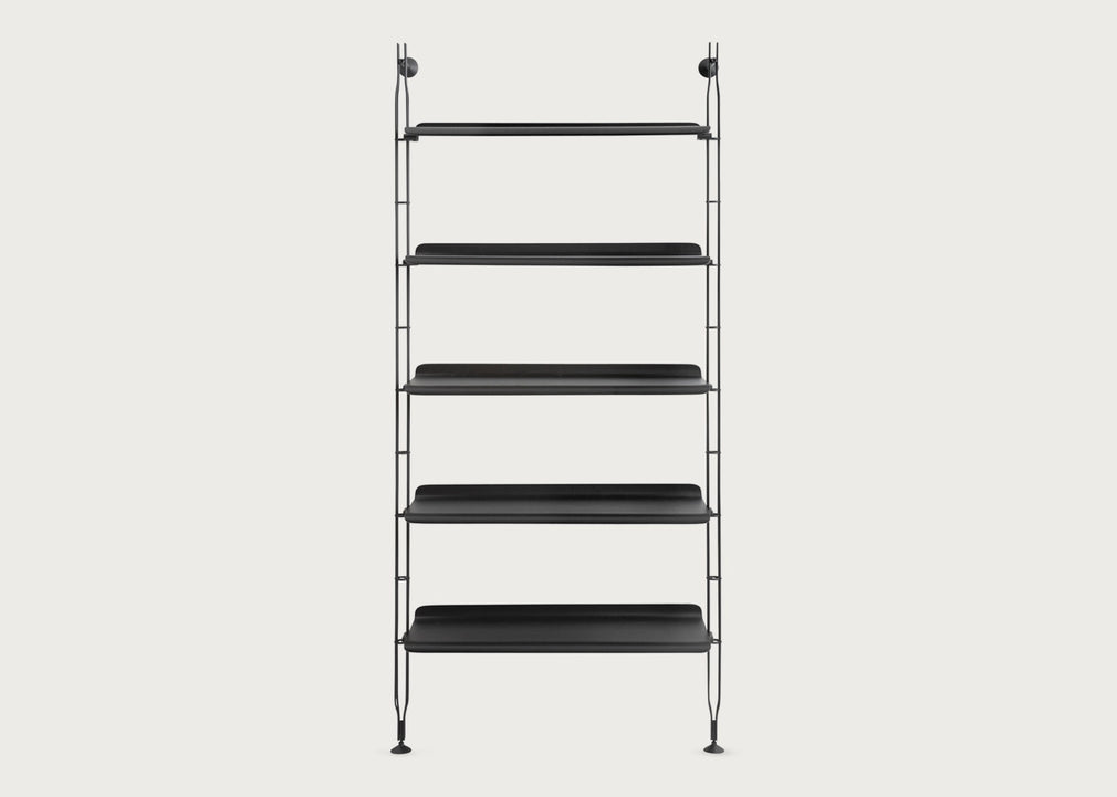 Adam Wood Bookshelf 5 Shelves (2 Struts) / Black Ash