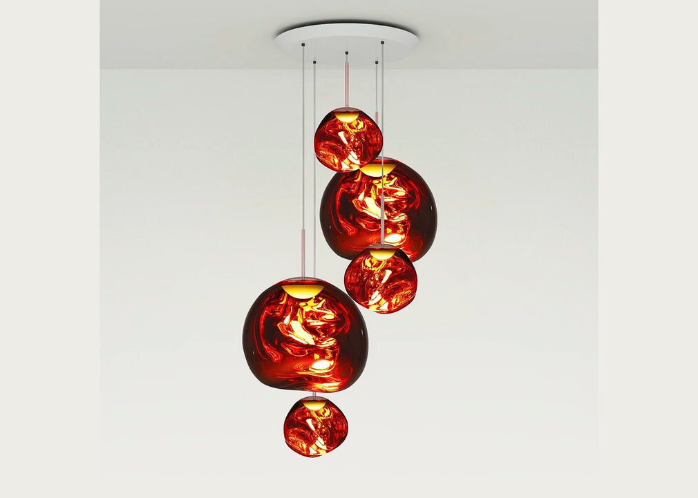 Melt LED Large Round Pendant System Copper