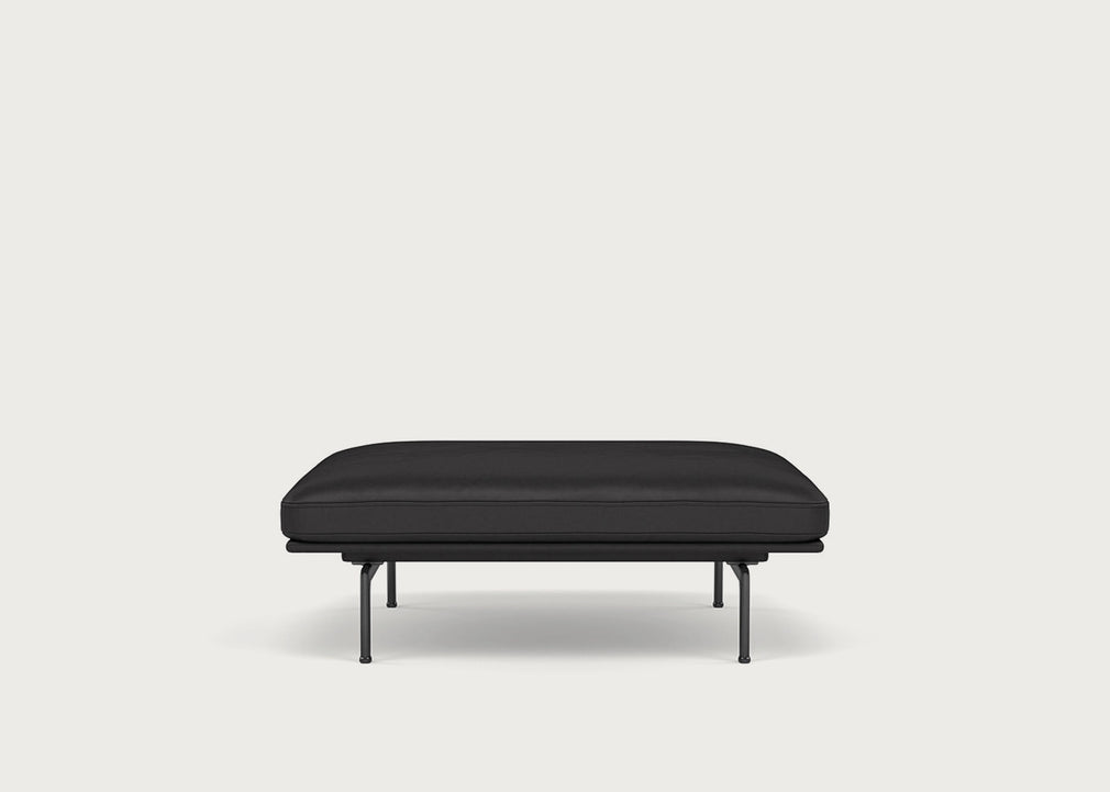 Outline Pouf Refine Leather Black / Black