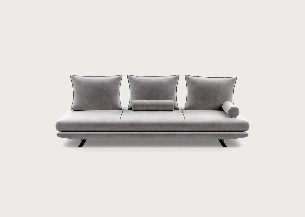 Prado Large Settee Alcantara Pearl Grey