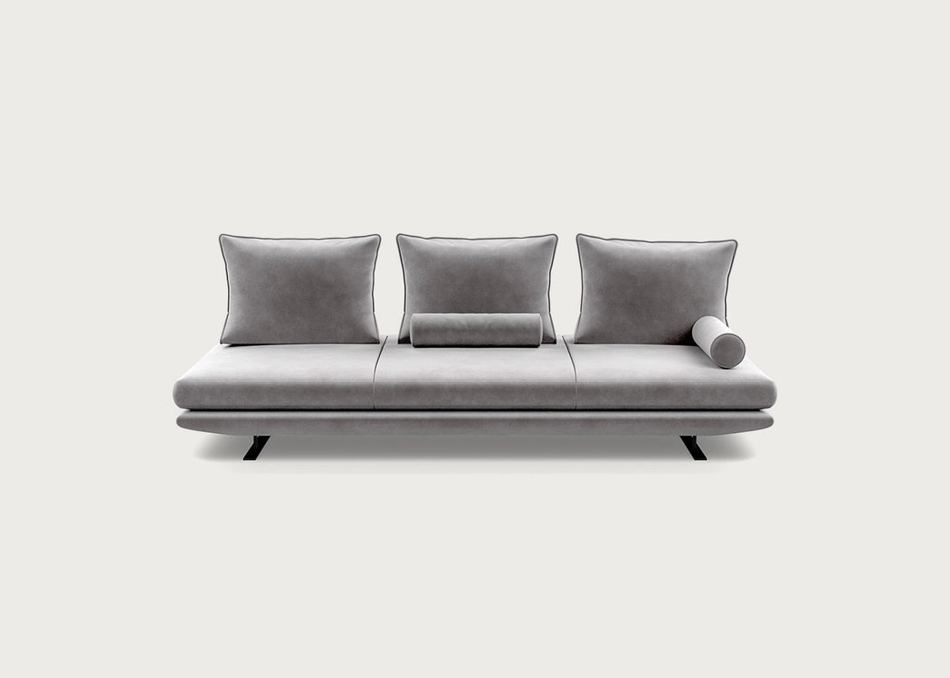 Prado Large Settee Alcantara Pearl Grey