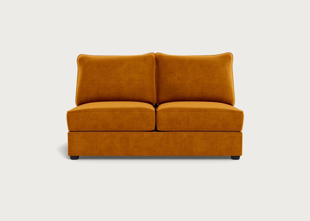 Tailor Medium Armless Unit Smart Luxe Velvet Cognac / Black