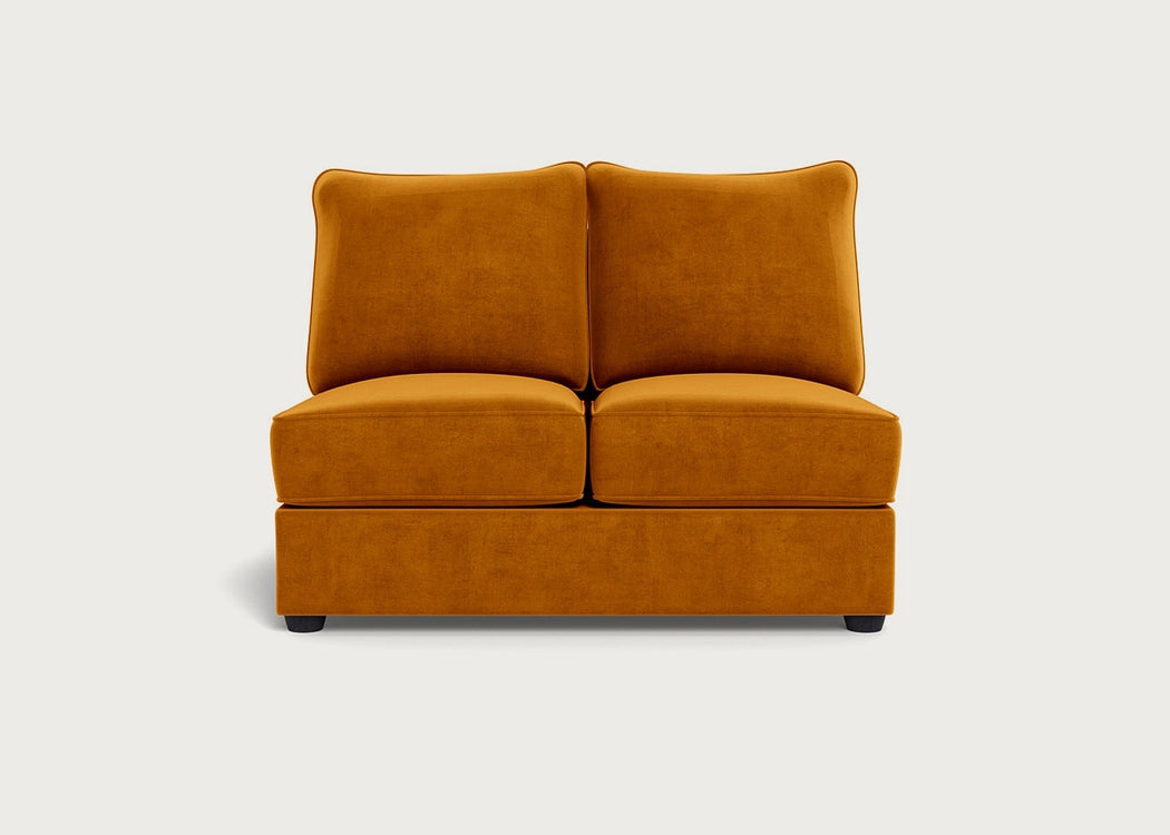 Tailor Double Armless Unit Smart Luxe Velvet Cognac / Black