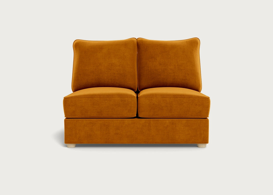 Tailor Double Armless Unit Smart Luxe Velvet Cognac / Natural
