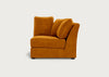 Tailor Curved Right Hand Facing Corner Unit Smart Luxe Velvet Cognac / Black