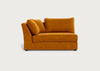 Tailor Large Curved Left Hand Facing Corner Unit Smart Luxe Velvet Cognac / Black