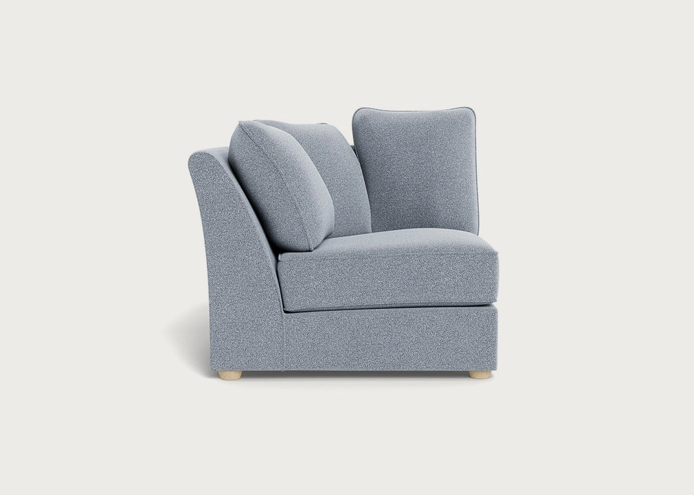 Tailor Curved Left Hand Facing Corner Unit Boucle Steel / Natural