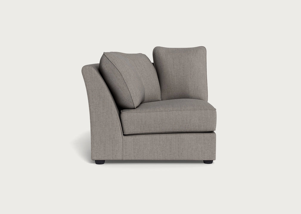 Tailor Curved Left Hand Facing Corner Unit Broad Weave Pebble / Black