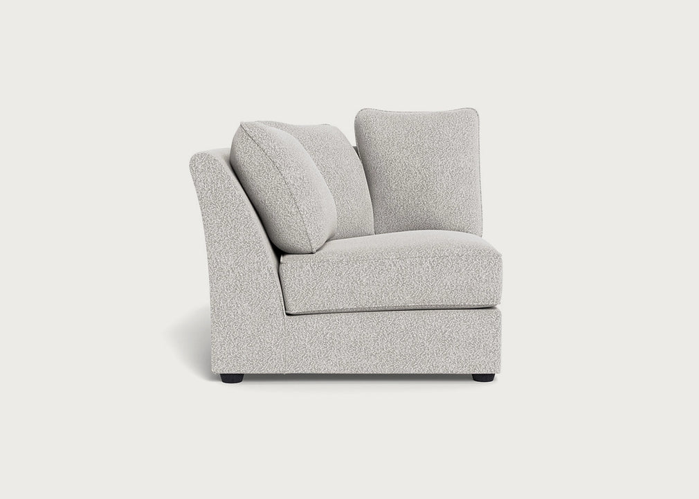 Tailor Curved Left Hand Facing Corner Unit Chunky Boucle Ecru / Black