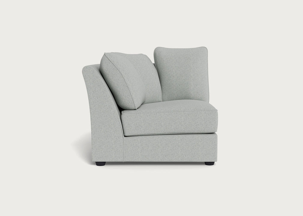 Tailor Curved Left Hand Facing Corner Unit Melton Wool Limestone / Black