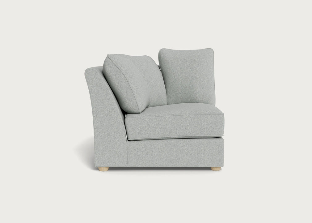 Tailor Curved Left Hand Facing Corner Unit Melton Wool Limestone / Natural