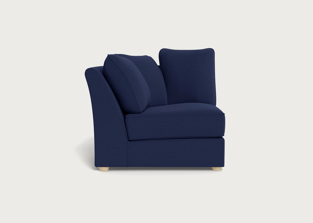 Tailor Curved Left Hand Facing Corner Unit Melton Wool New Navy / Natural