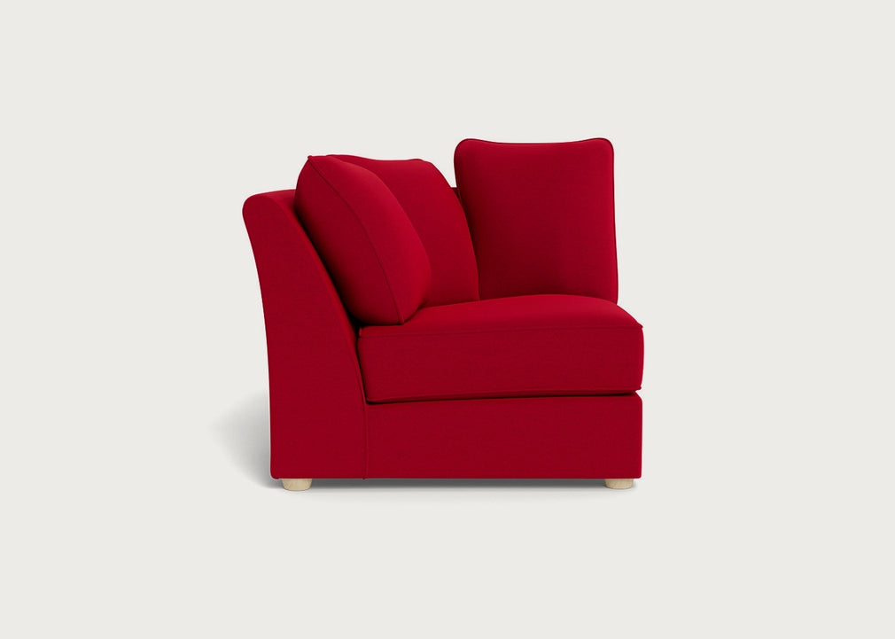 Tailor Curved Left Hand Facing Corner Unit Melton Wool Red Oxide / Natural