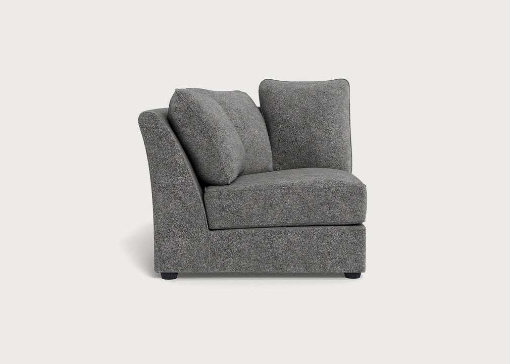 Tailor Curved Left Hand Facing Corner Unit Melton Wool Shale / Black