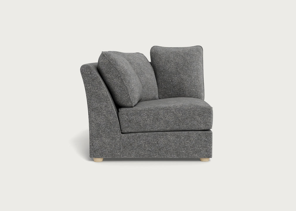 Tailor Curved Left Hand Facing Corner Unit Melton Wool Shale / Natural