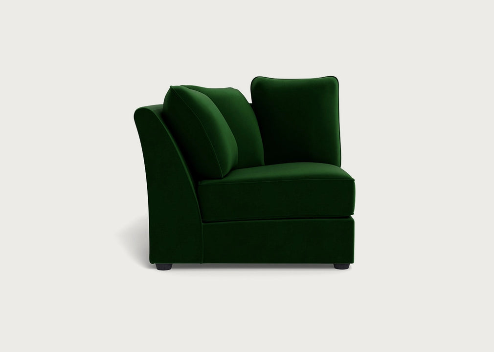 Tailor Curved Left Hand Facing Corner Unit Smart Velvet Forest / Black