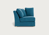 Tailor Curved Left Hand Facing Corner Unit Smart Velvet Ocean Blue / Natural