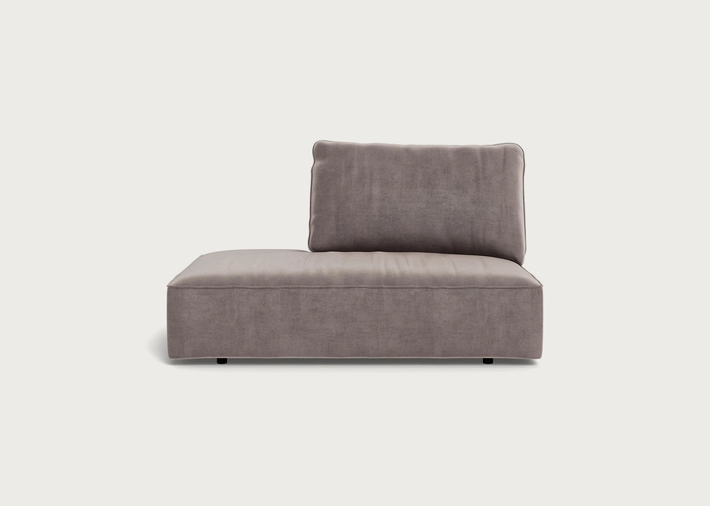 Morven Left Hand Facing Open End Unit Smart Luxe Velvet Mushroom