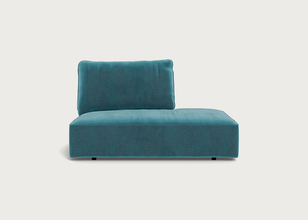 Morven Right Hand Facing Open End Unit Smart Luxe Velvet Airforce Blue