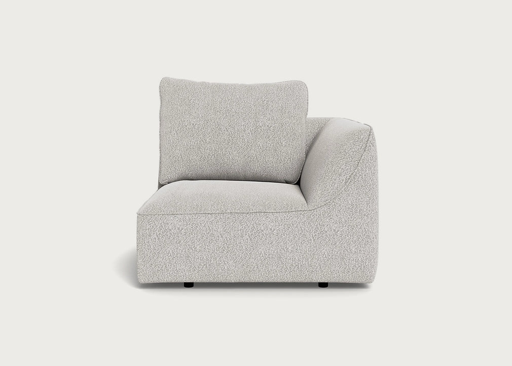 Morven Right Hand Facing Single Unit Chunky Boucle Ecru