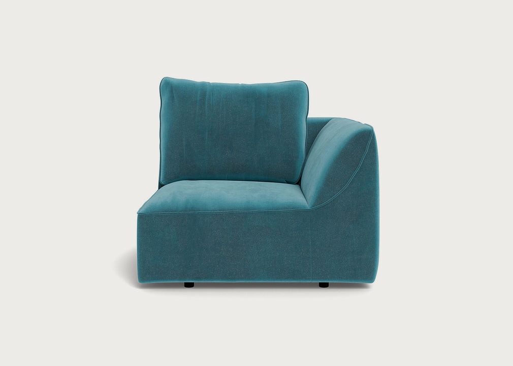Morven Right Hand Facing Single Unit Smart Luxe Velvet Airforce Blue