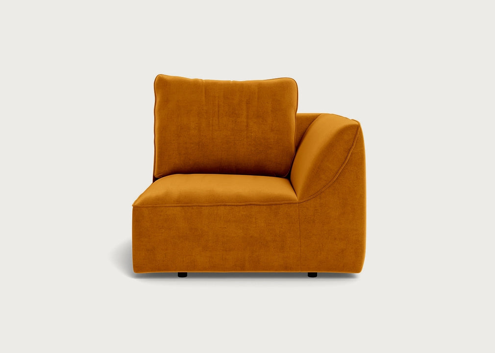 Morven Right Hand Facing Single Unit Smart Luxe Velvet Cognac