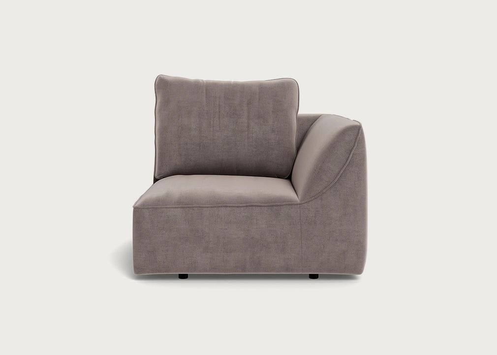 Morven Right Hand Facing Single Unit Smart Luxe Velvet Mushroom