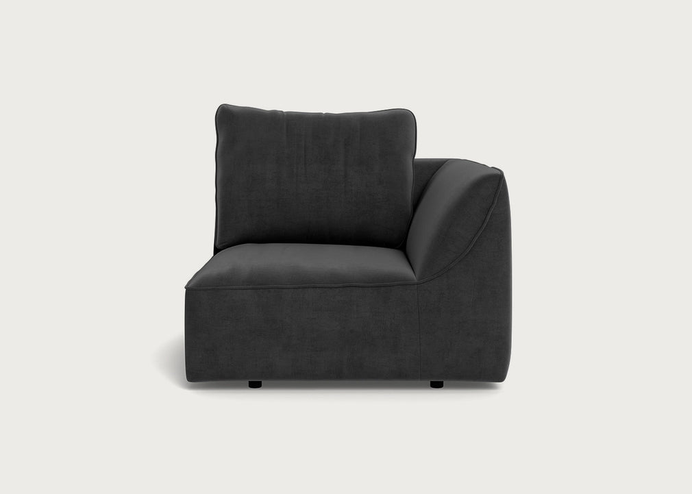 Morven Right Hand Facing Single Unit Smart Luxe Velvet Nickel