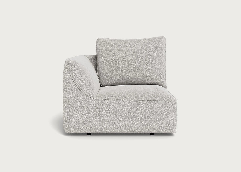 Morven Left Hand Facing Single Unit Chunky Boucle Ecru